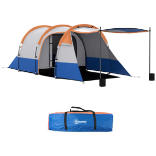 Tienda de Campaña Familiar para 2-3 Personas Tienda de Camping Plegable con 2 Habitaciones y Bolsa de Transporte Impermeable para Senderismo 420x200x150 cm Multicolor