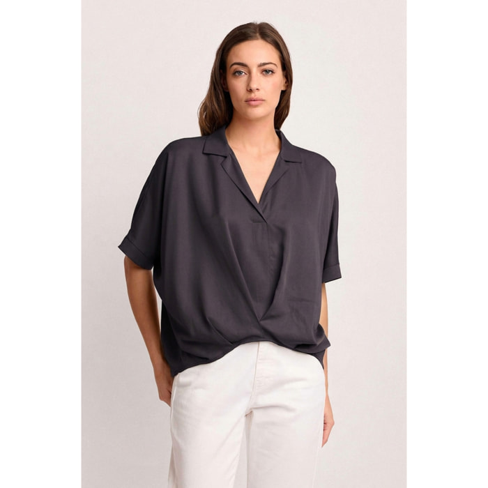 Kocca - Blusa a portafoglio Donna, Tinta unita, Scollo a V