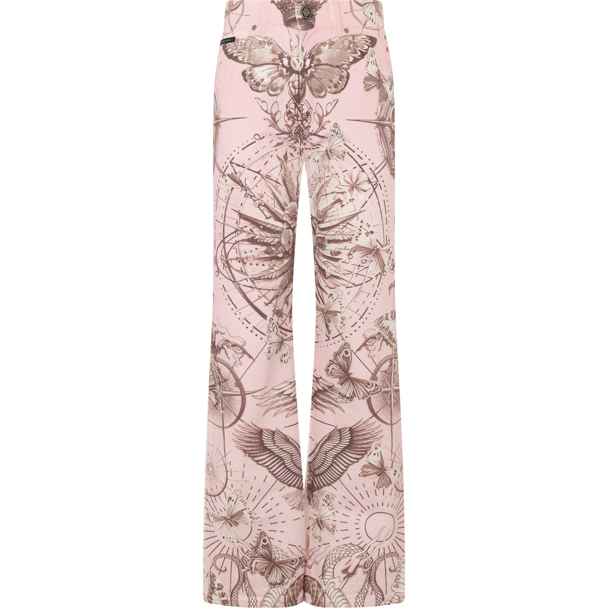 PHILIPP PLEIN Straight Cut Jeans Butterfly Tattoo