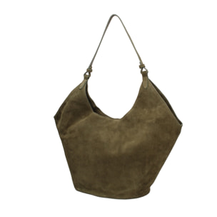 Borsa a spalla da donna - Modello Lisboa - Pelle Scamosciata - 27.0 x 38.0 x 21.5 cm
