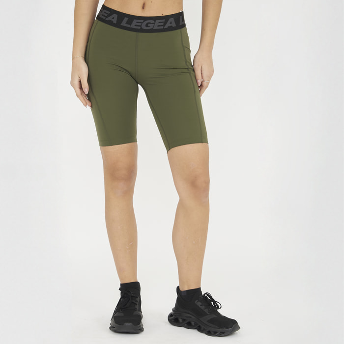 short fitness donna teti verde militare