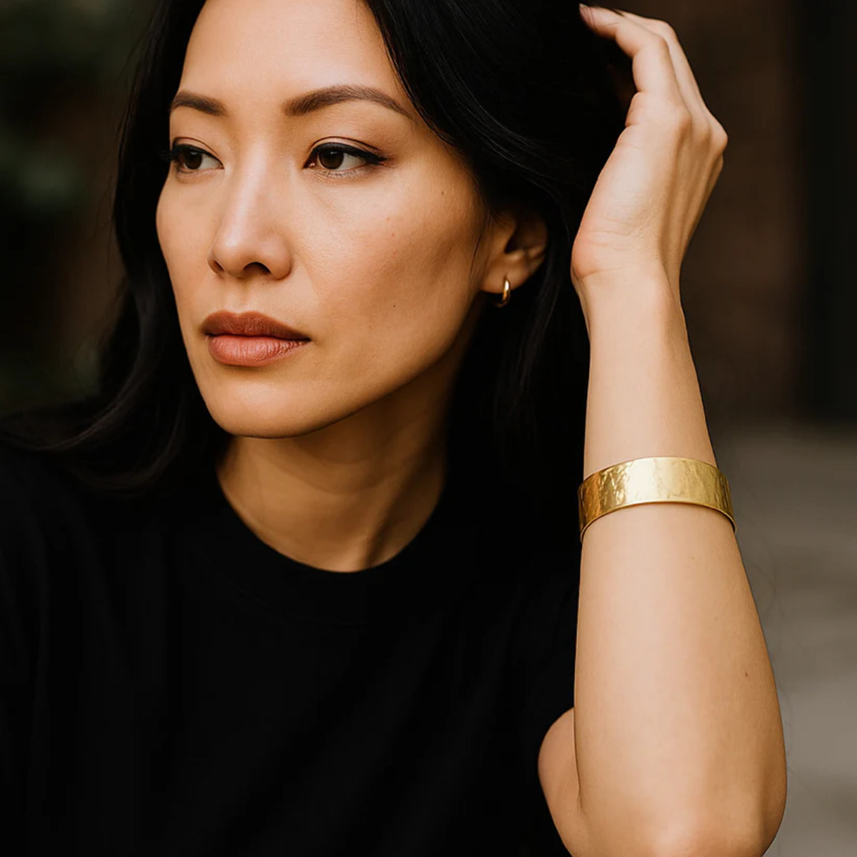 Pulsera brazalete Alunizaje Pá­colo en latón dorado