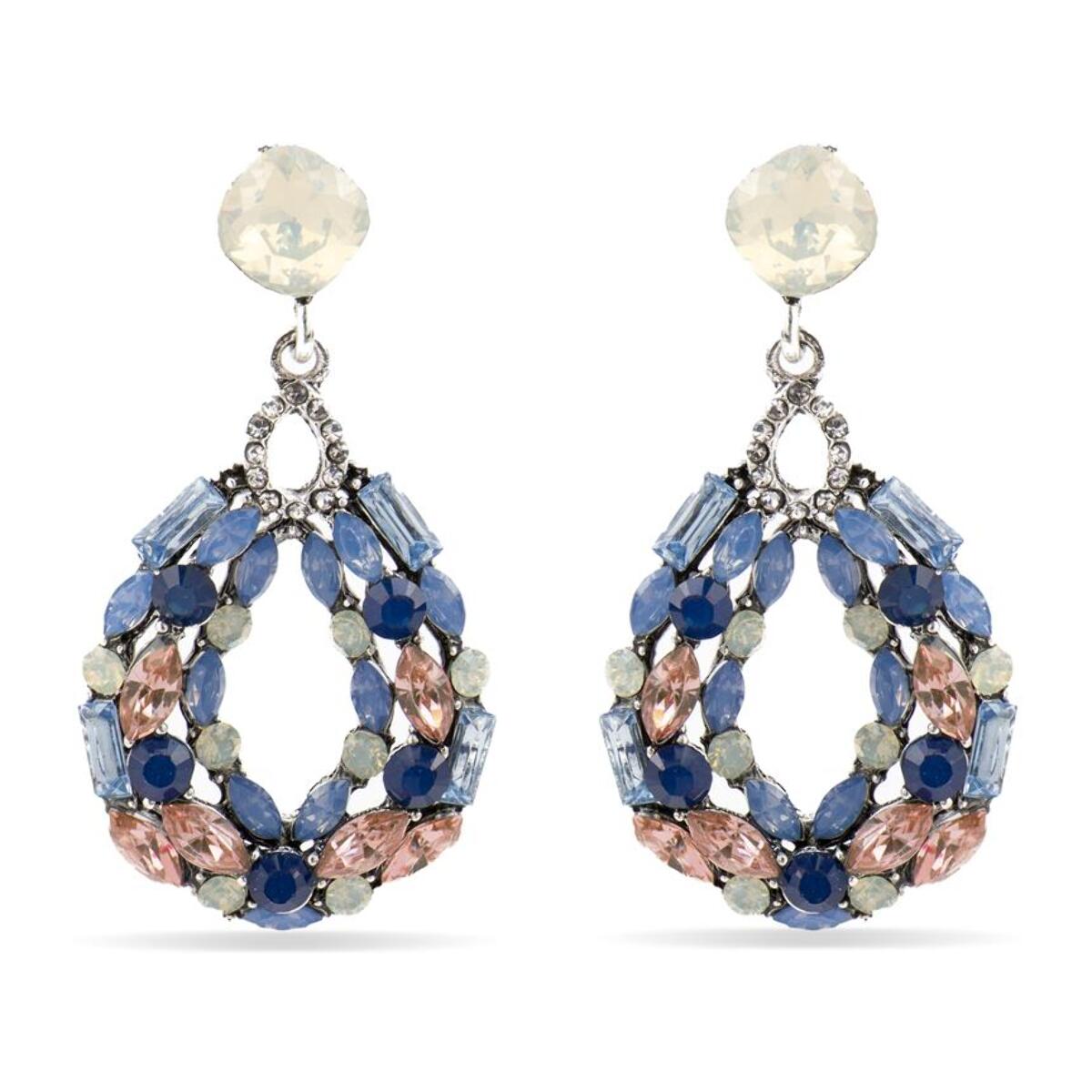 Pendientes con Cristal Multicolor acabado plata