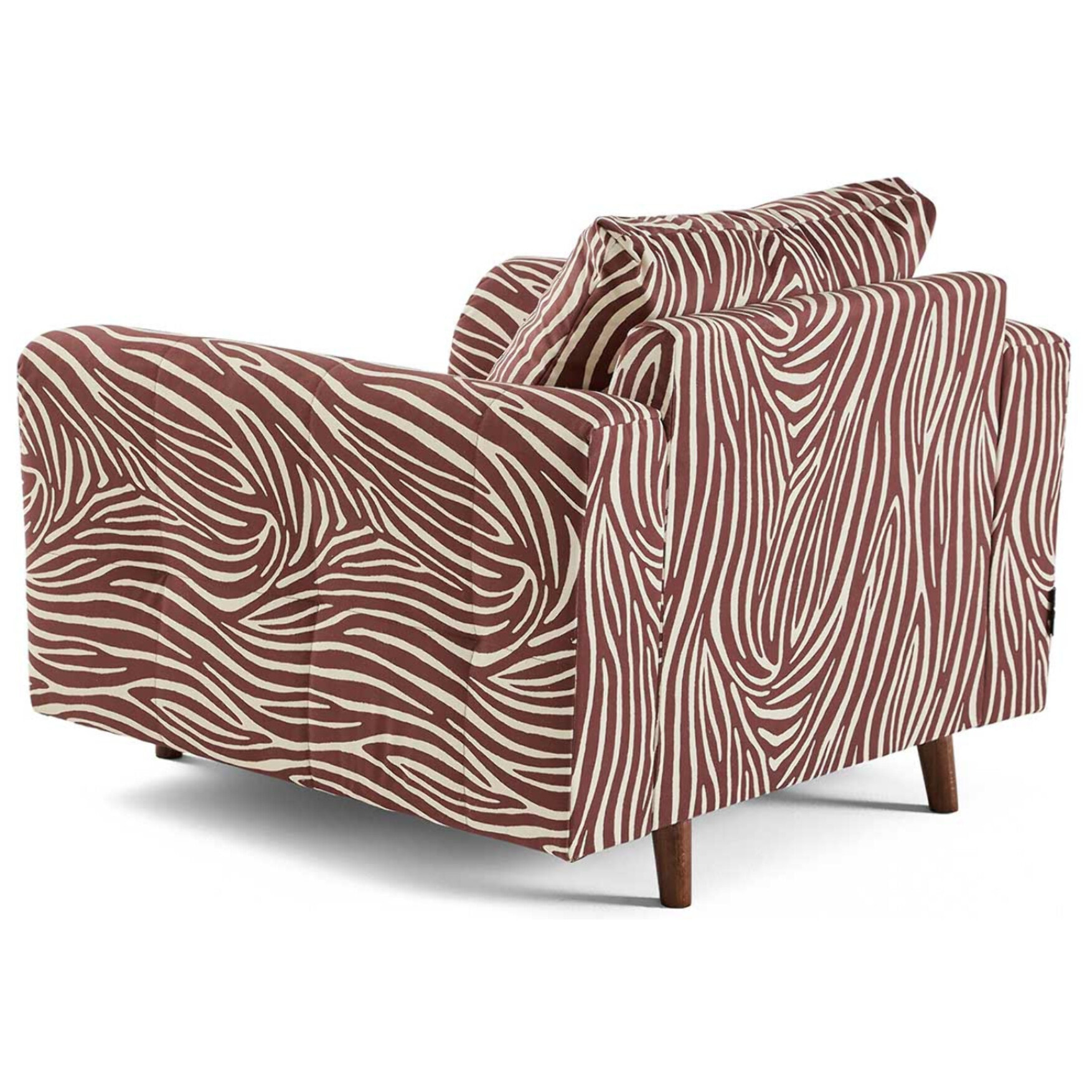 Rune - fauteuil zèbre en velours - Marron / Blanc