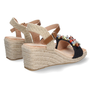 Sandalia de Cuña con Yute y Hebilla