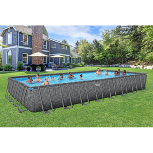 Bestway Piscine hors sol tubulaire rectangulaire Bestway APX 365 956 x 488 x 132 cm gris sans accessoires