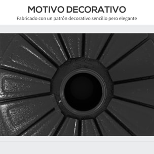 Base de Sombrilla Redondo Soporte para Parasol de HDPE Rellenable de Cemento Peso 13 kg para Poste de Parasol de Ø38/48 mm Ø43x32 cm Negro