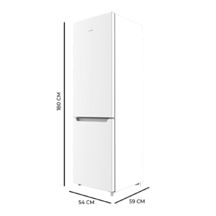 Frigorífico Combi 2 Puertas Bolero CoolMarket Combi 250 Inox D. 250 L, Altura 18