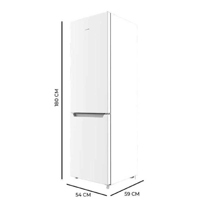 Frigorífico Combi 2 Puertas Bolero CoolMarket Combi 250 Inox D. 250 L, Altura 18