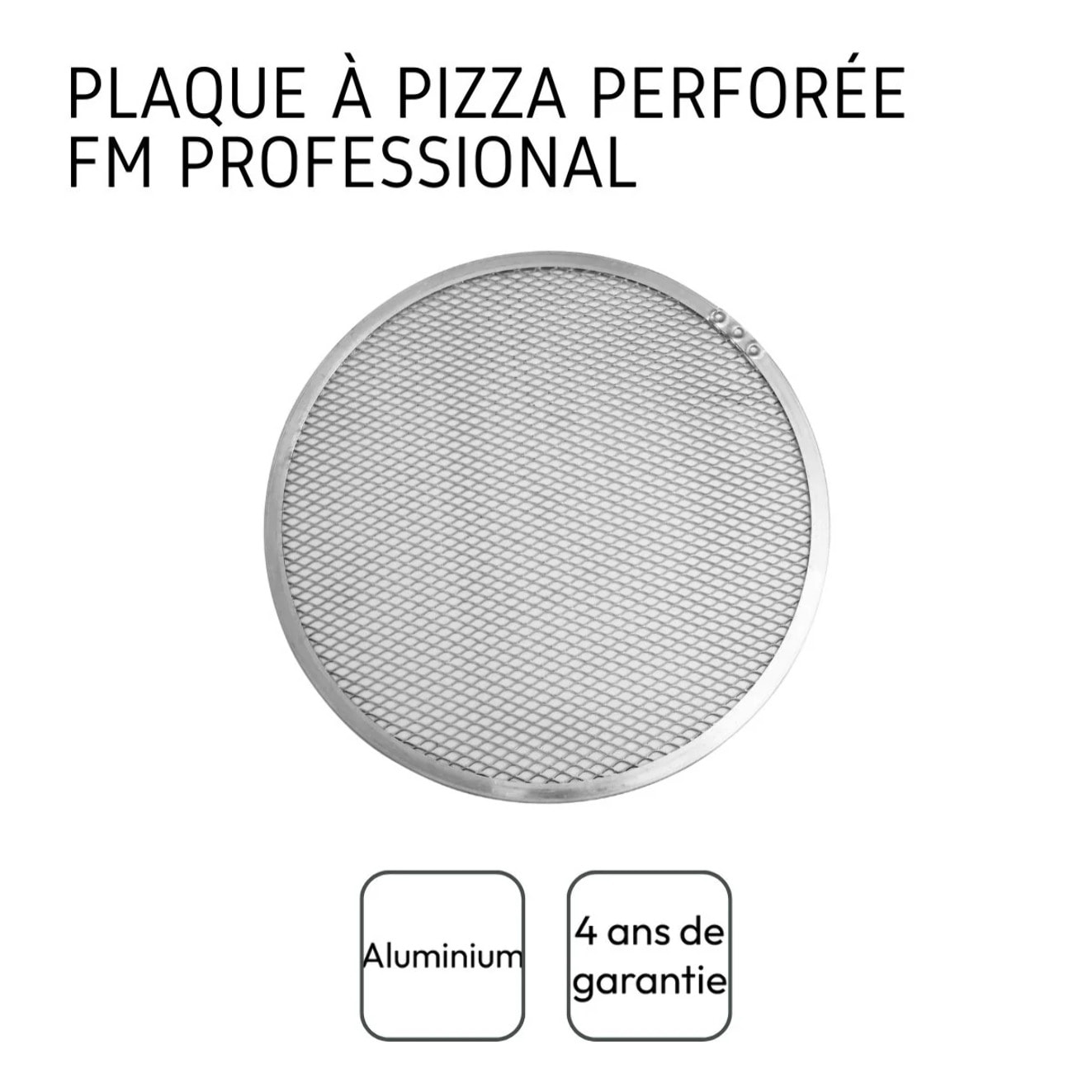 Plaque à pizza surgelée perforée en alu 33 cm FM Professional