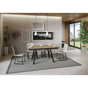 Mesa extensible 90x160/220 cm Mirhi Roble Natural estructura Antracita