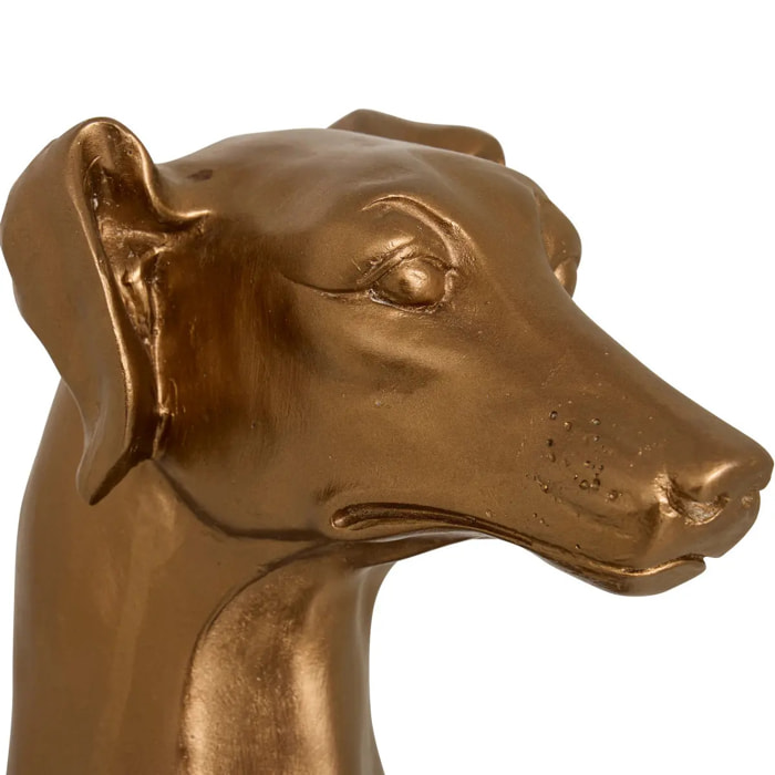 Chien déco Levri H.66cm résine bronze