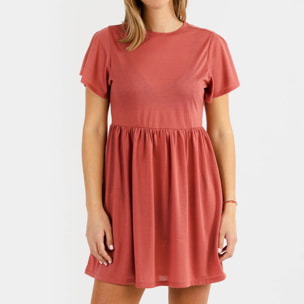 Camisón manga corta marsala