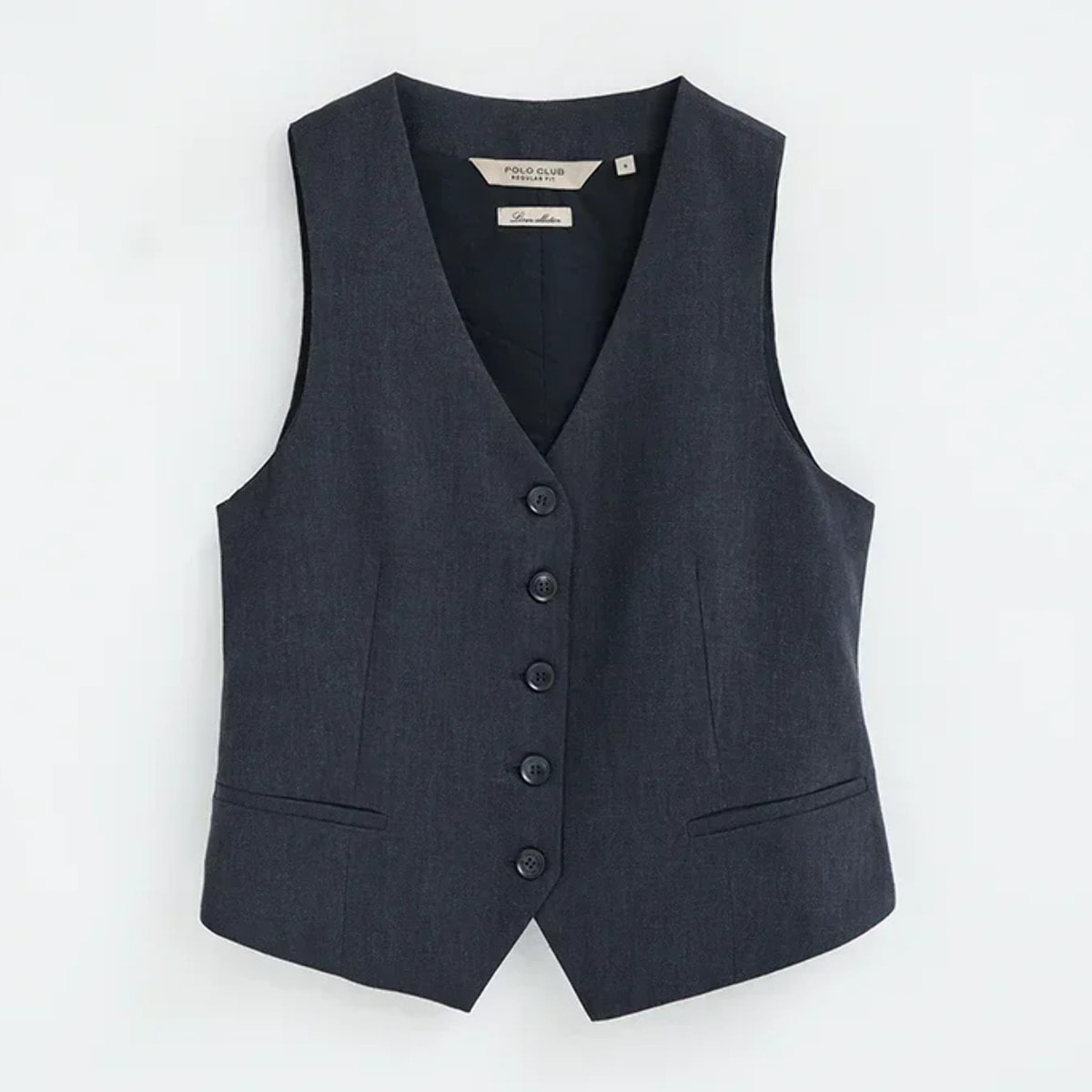 Gilet Verona in lino blu marino regular fit con logo Polo Club