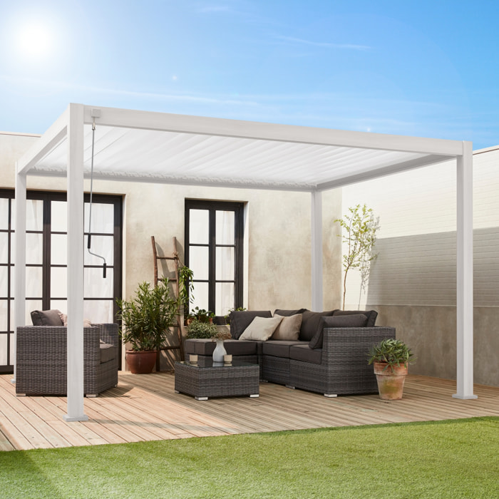 Pergola Bioclimatique blanc – Triomphe – 3x4m. aluminium. à lames orientables