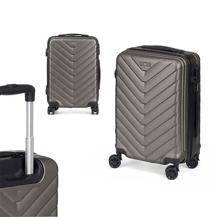 Valigia trolley da cabina in ABS, leggera e resistente. Progettazione di bilance.