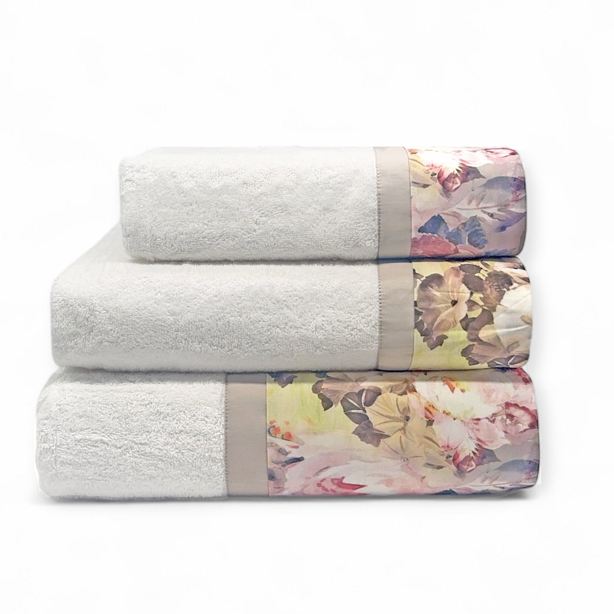 Set Spugna FLORA 3 Pezzi: Viso+Ospite+Telo Bagno