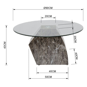 Table basse Rocky 90cm Kare Design