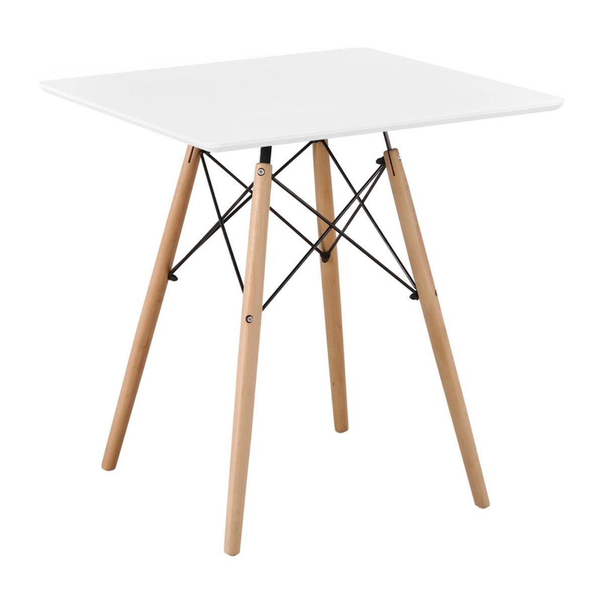 Tavolo da pranzo con gambe incrociate e top bianco - Ester