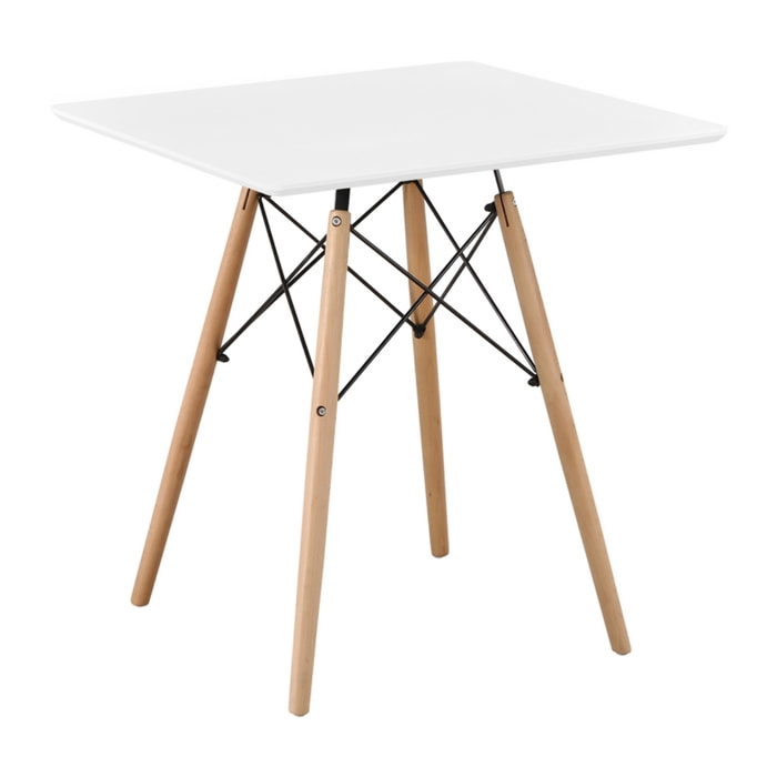 Tavolo da pranzo con gambe incrociate e top bianco - Ester