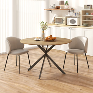 Mesa de Comedor Redonda para 4 Personas Mesa de Cocina Industrial con Estructura de Acero Ø120x75 cm Roble