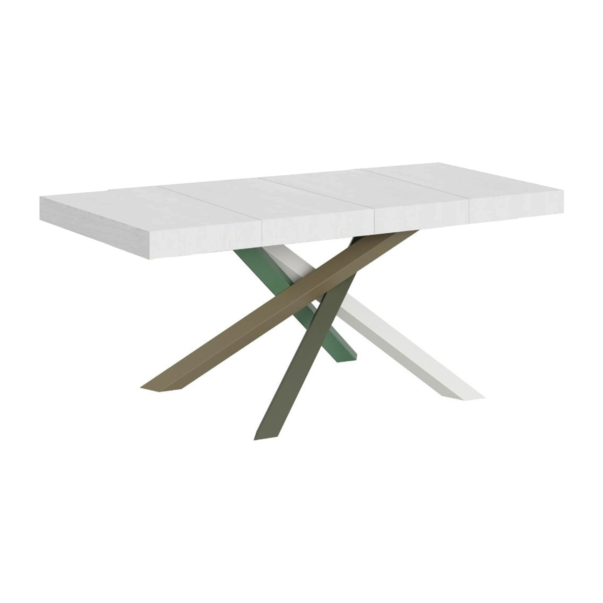 Table extensible 90x140/244 cm Volantis Premium Frêne Blanc cadre 4/A