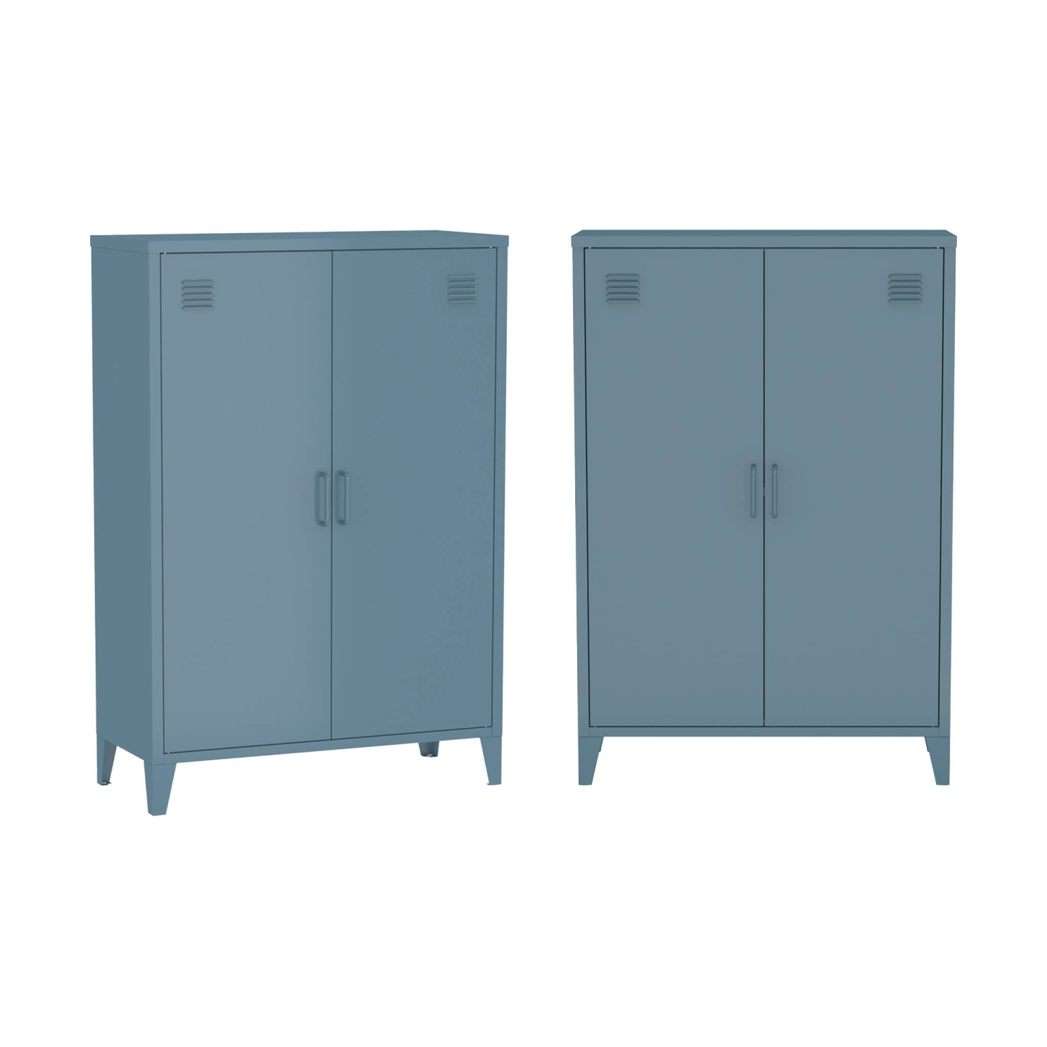 Commode/armoire métal 2 portes (lot de 2) SOHO