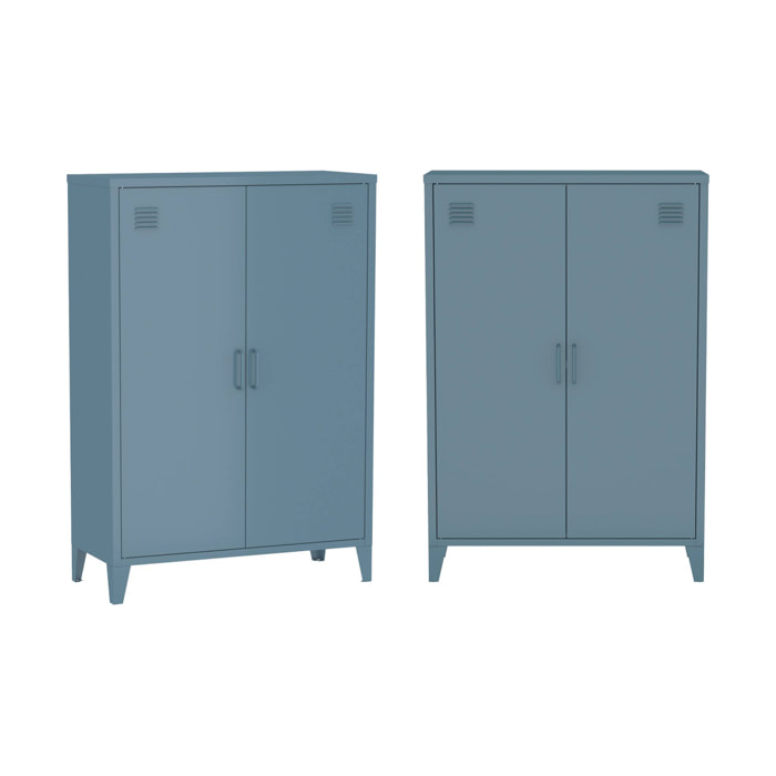 Commode/armoire métal 2 portes (lot de 2) SOHO
