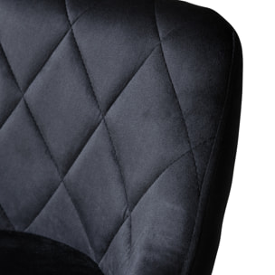 Lot de 2 tabourets de bar en velours noir ROBIN