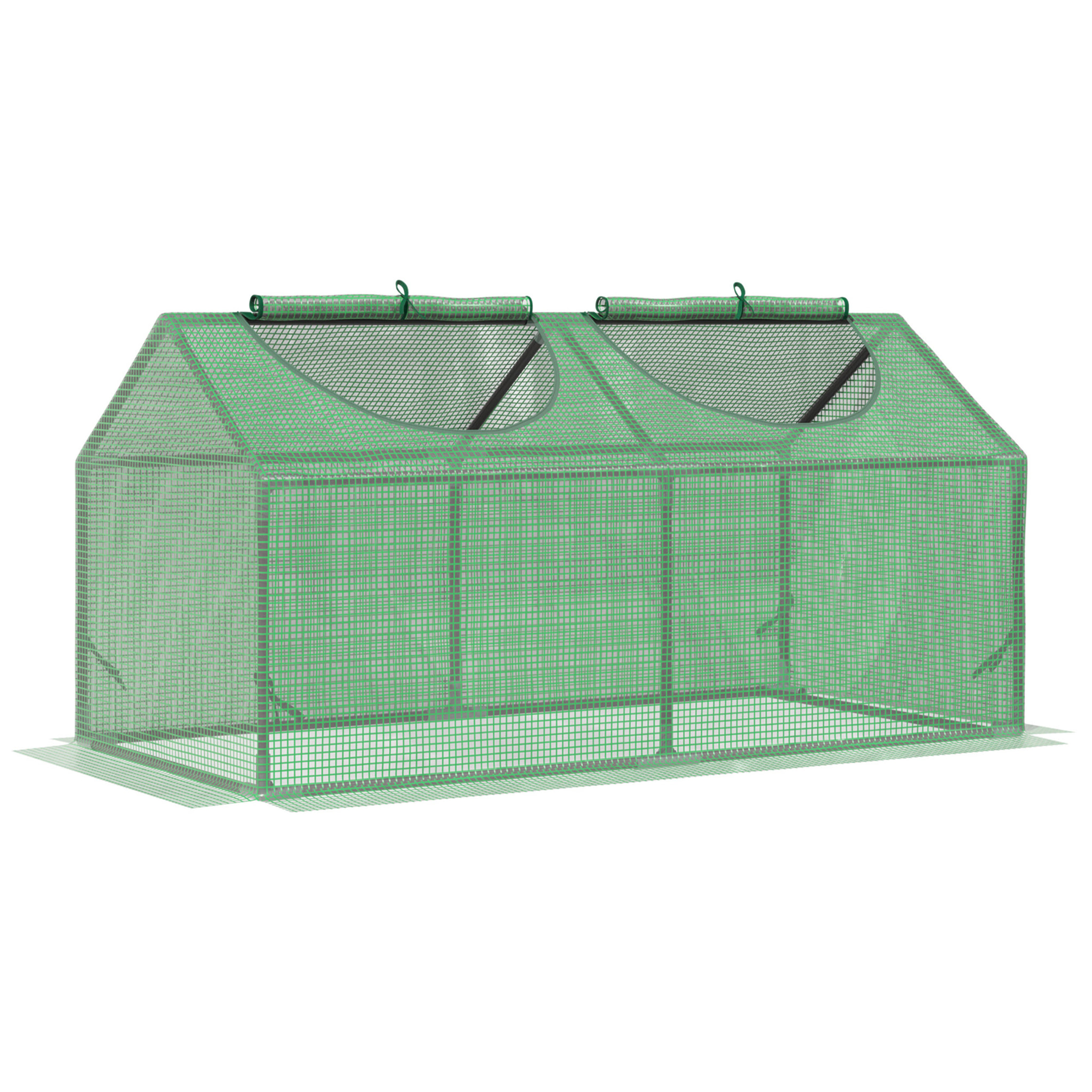 Invernadero de Terraza 120x60x60 cm Caseta de Jardín Acero con 2 Ventanas Enrollables Vivero Casero para Cultivo de Plantas Verduras Flores Verde