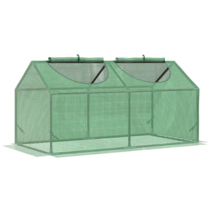 Invernadero de Terraza 120x60x60 cm Caseta de Jardín Acero con 2 Ventanas Enrollables Vivero Casero para Cultivo de Plantas Verduras Flores Verde
