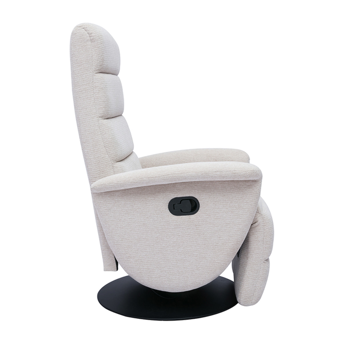 Fauteuil pivotant relax manuel en tissu chenille beige NELSON