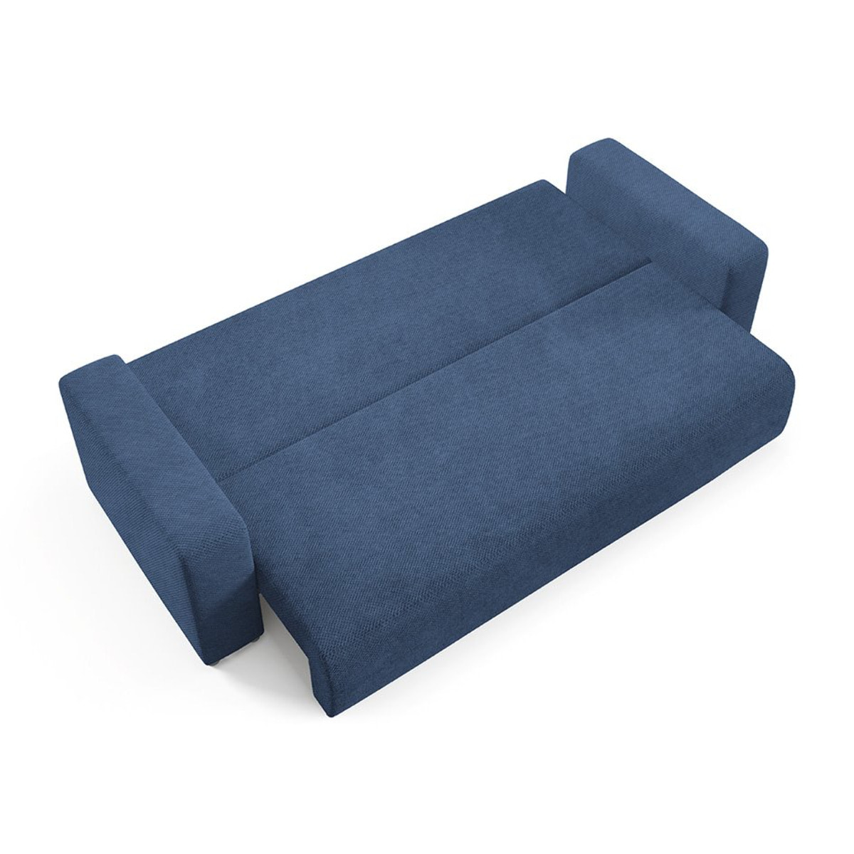 GLORIA - Canapé droit convertible 3 places en tissu bleu