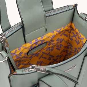Bolso Crossbody Tote Verde Agua con Charms y Doble Asa CHARMS CROSSBODY TOTE AQUA