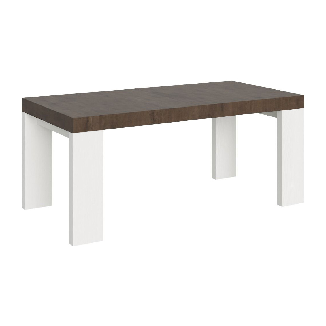 Table Roxell Mix Extensible dessus Noyer structure Frêne Blanc 90x180 Allongée 440