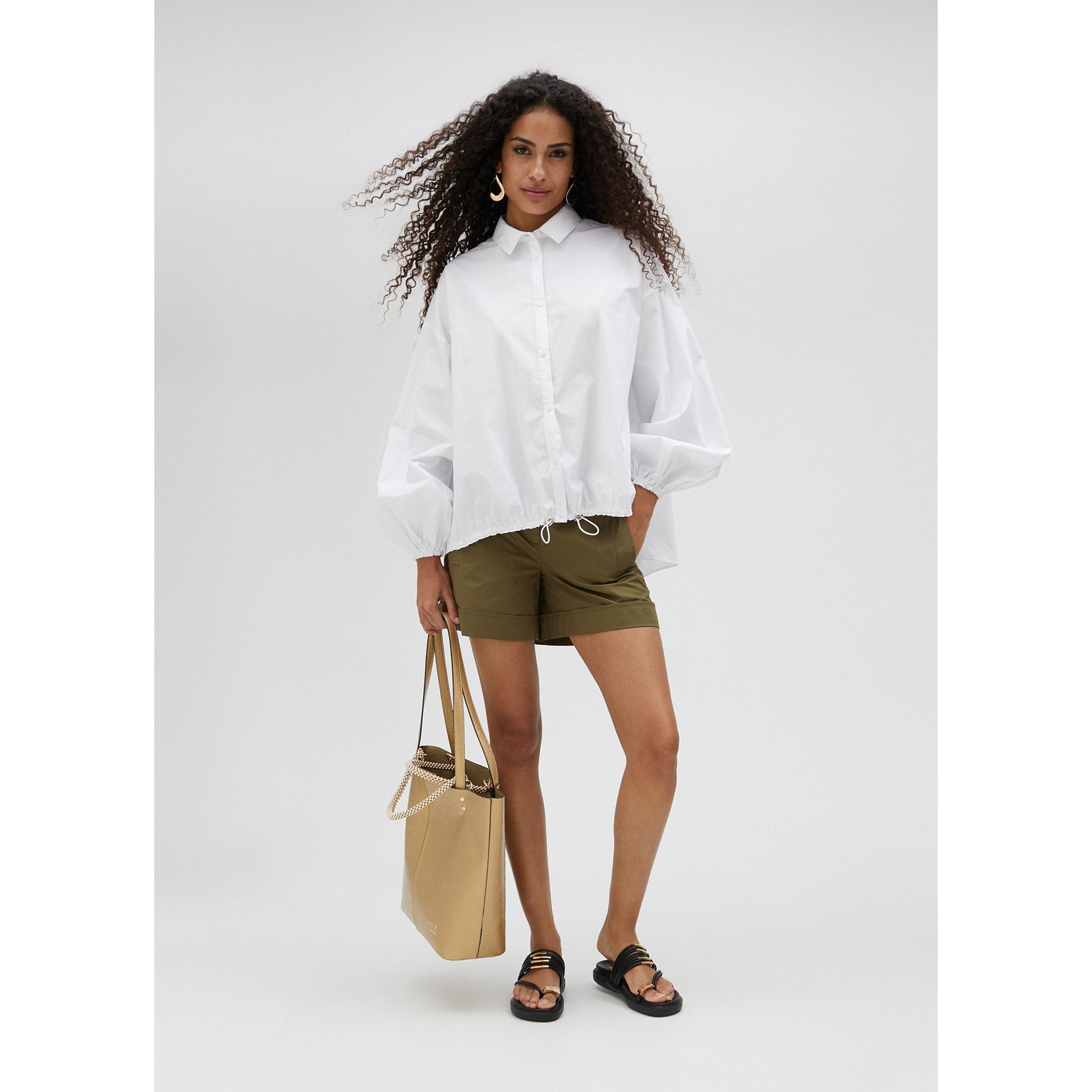 Camicia popeline con orlo elasticizzato