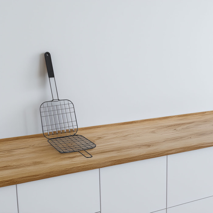 Well home parrilla bbq en alambre de hierro antiadherente 38x20cm