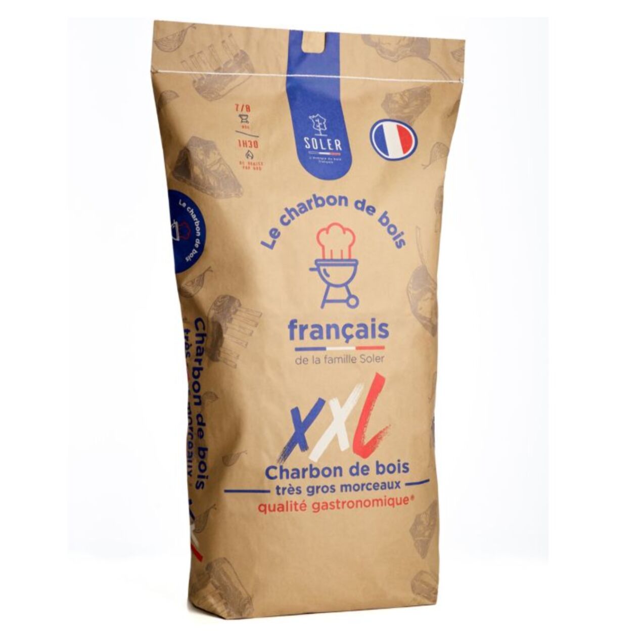 Charbon de bois SOLER de bois 50L XXL très gros morceaux