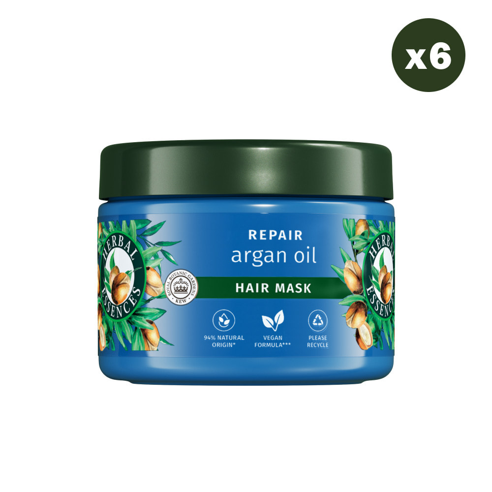 6 Masques Cheveux Réparation à l'Huile d'Argan 500ml - Herbal Essences