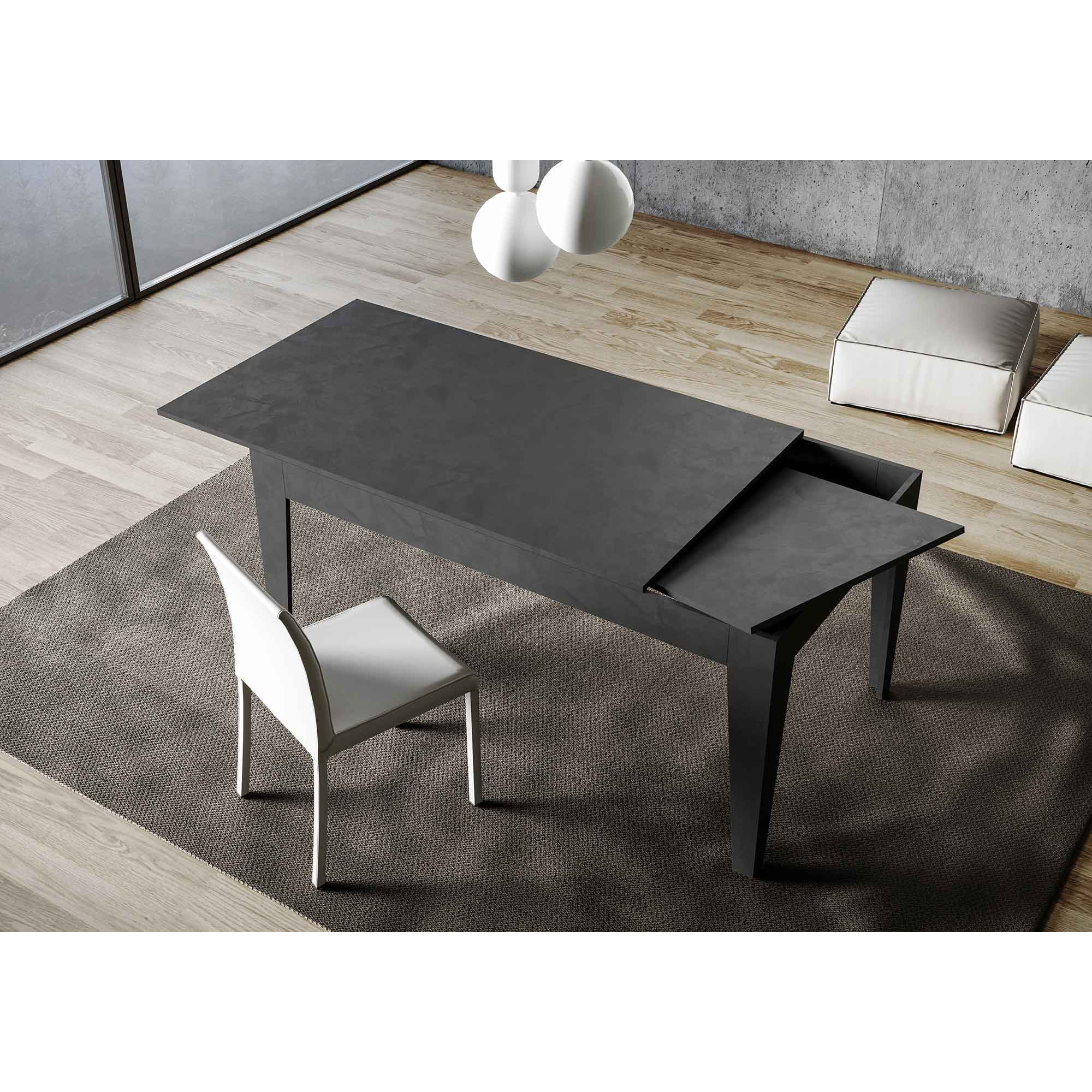 Table extensible 90x160/220 cm Cico Anthracite Spatulé