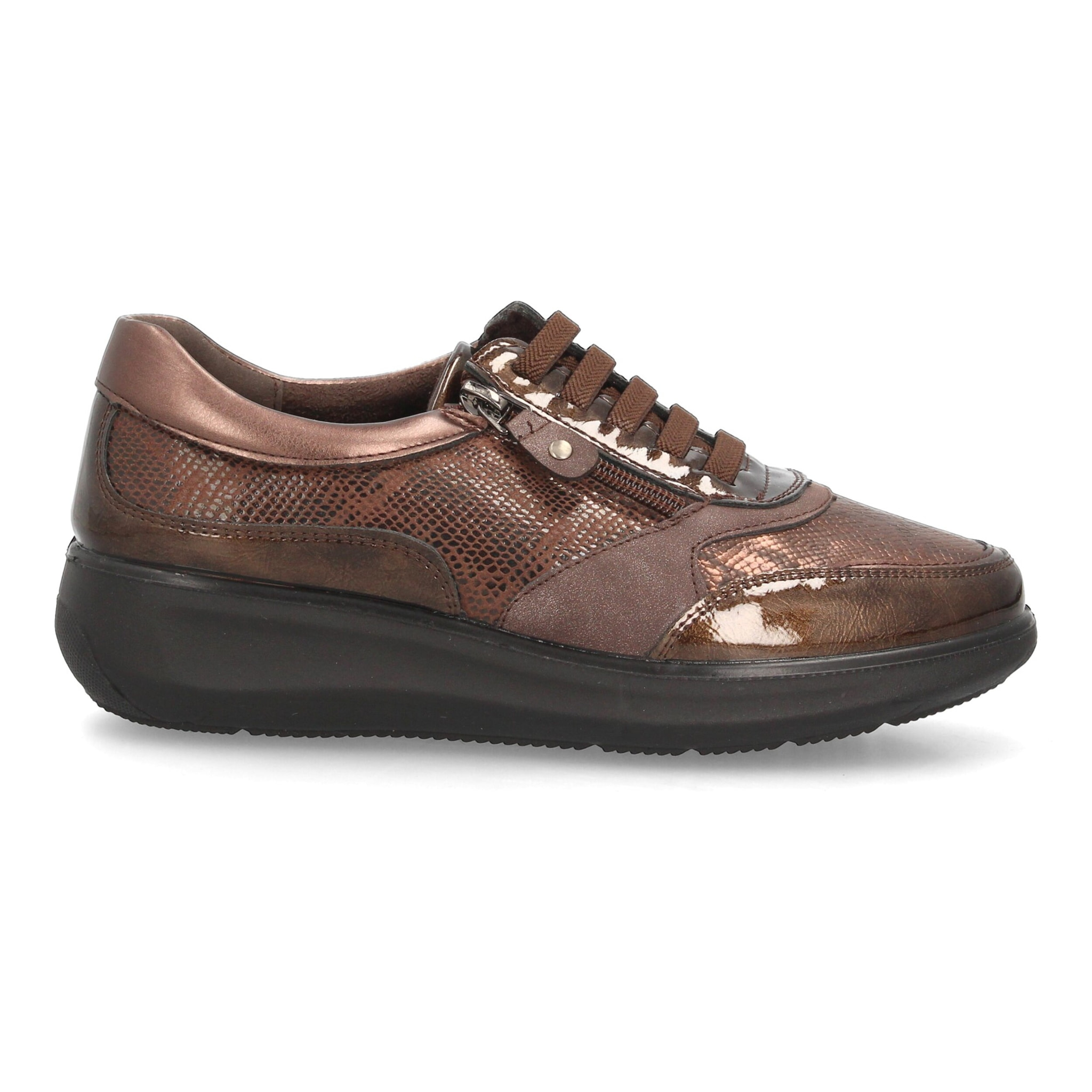 Zapatillas con cordones y cremallera lateral para mujer