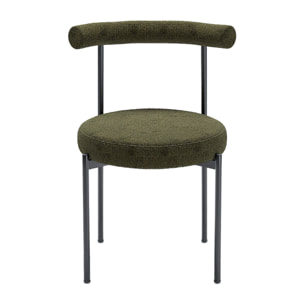 Lot de 2 chaises de salle à manger design moderne, velours vert