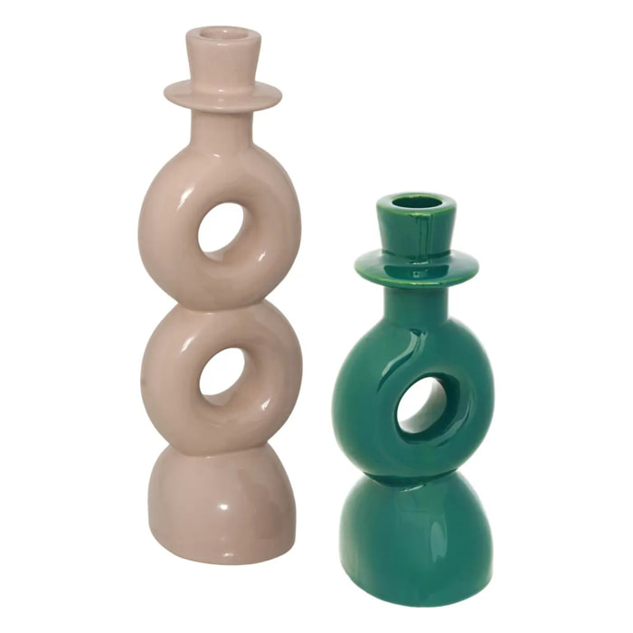 Lot de 2 bougeoirs "Mala" H18 25cm