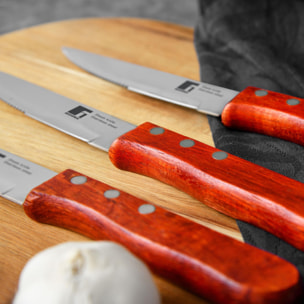 Bergner LOVERS Set de 4 Cuchillos BBQ en acero inoxidable