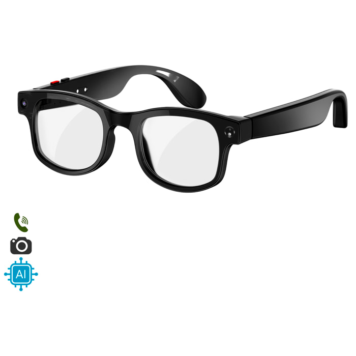 Gafas inteligentes AIMB-G2. Con cámara de 8 MPX, traductor Ai en tiempo real, asistente de voz, control de música y llamadas. Con 3 tipos de lentes.