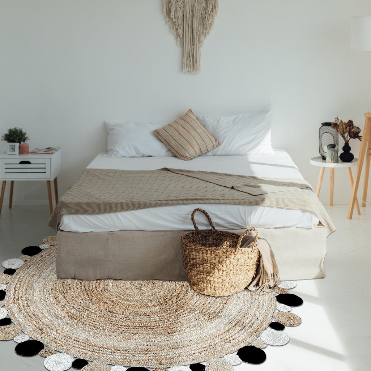 Tapis rond 120x120 rond JT RONDI Beige , tapis jute artisanal