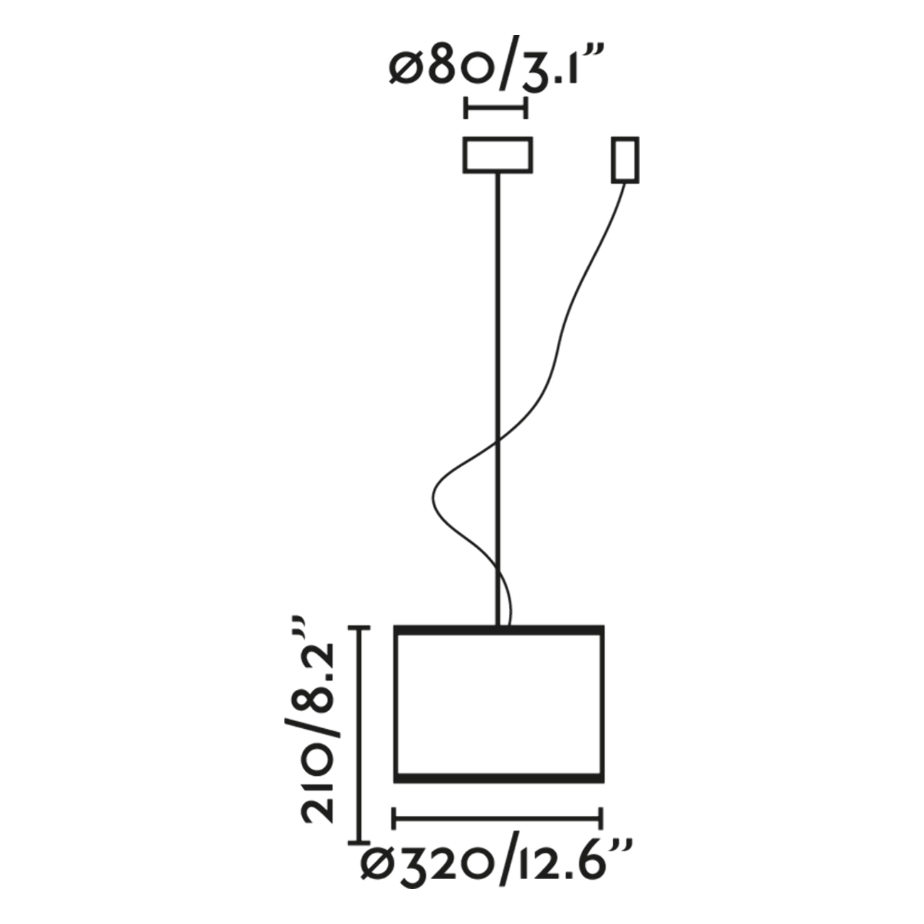 MAMBO 320 Lampe suspension noir/rotin