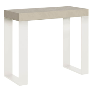 Console Extensible 90x40/196 cm Tecno Small Cachemire cadre Blanc