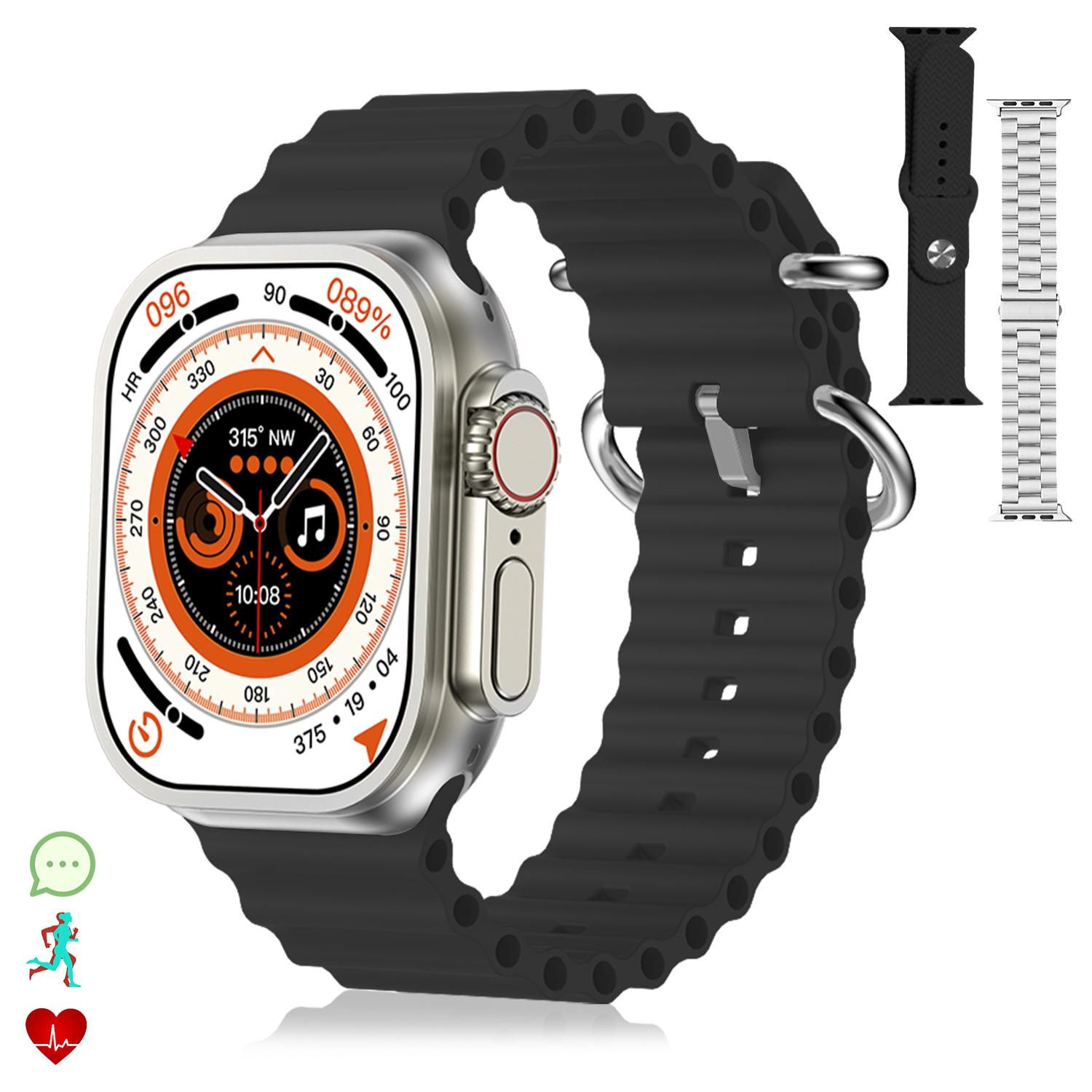 DAM Smartwatch Z87 Ultra triple pulsera. Funciones outdoor, llamadas BT, notificaciones push. Decenas de modos deportivos. 4,4x1,3x4,9 Cm. Color: Negro