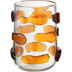 J-Line Vase Pebbles Verre Ambre/Transparent Small